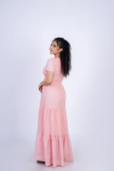 Tiered Eyelet Maxi Dress