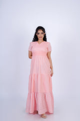 Tiered Eyelet Maxi Dress