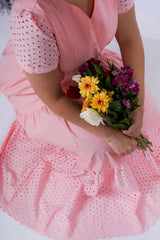 Tiered Eyelet Maxi Dress