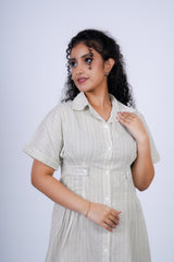 Striped Midi Shirt Dress
