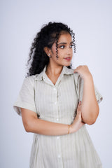 Striped Midi Shirt Dress