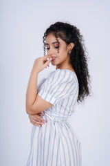 Square Neck Puff Sleeve Midi Dress